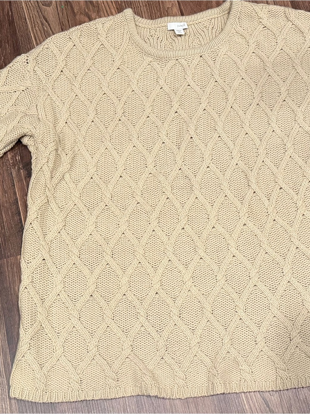 J Jill  Women's Geometric Knit Sweater Cream size LP